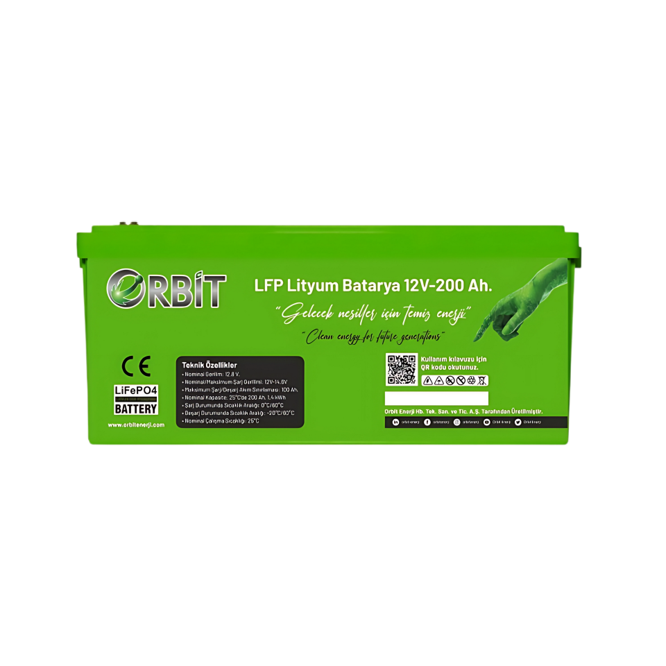 Orbit 12V 200Ah LiFePO4 Lityum Akü