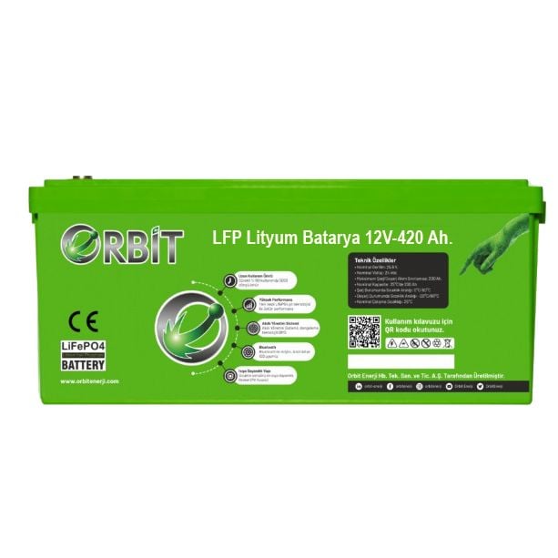 Orbit 12V 420Ah LiFePO4 Lityum Akü