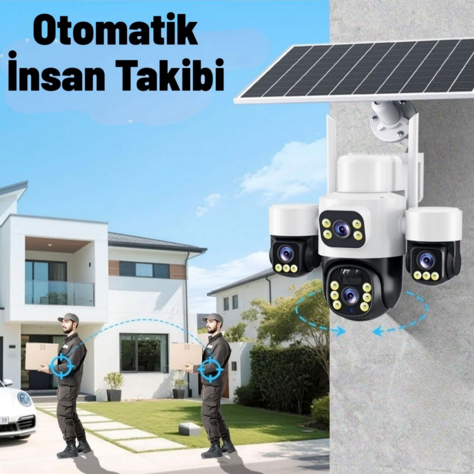 Inox Digital X14 AOV 4G E-Simli 4 Kameralı Güneş Enerjili Güvenlik Kamerası