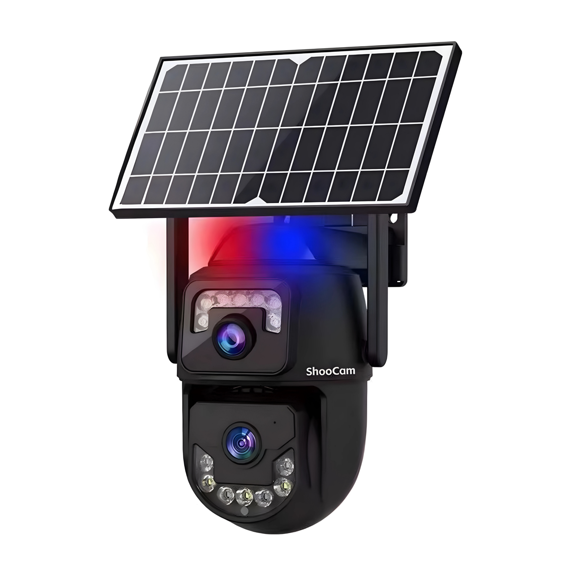 Pulnix 4014 Wifi 3MP Çift Kameralı V380 Güneş Panelli Kamera