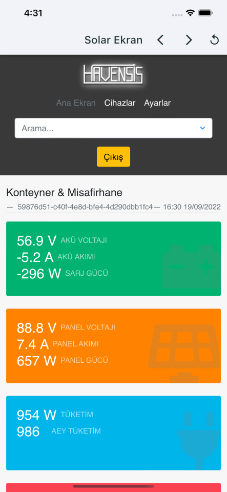 Havensis MiniSolar-Wifi Modül RS485 - Uzaktan İzleme Modülü