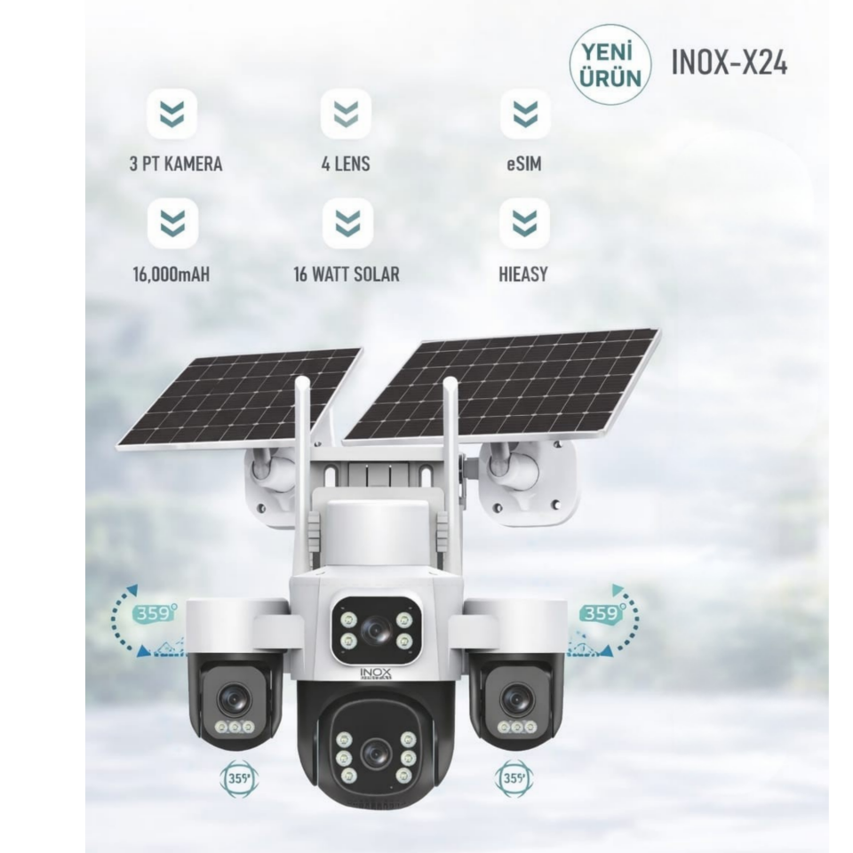 Inox Digital X24 Güneş Enerjili Güvenlik Kamerası