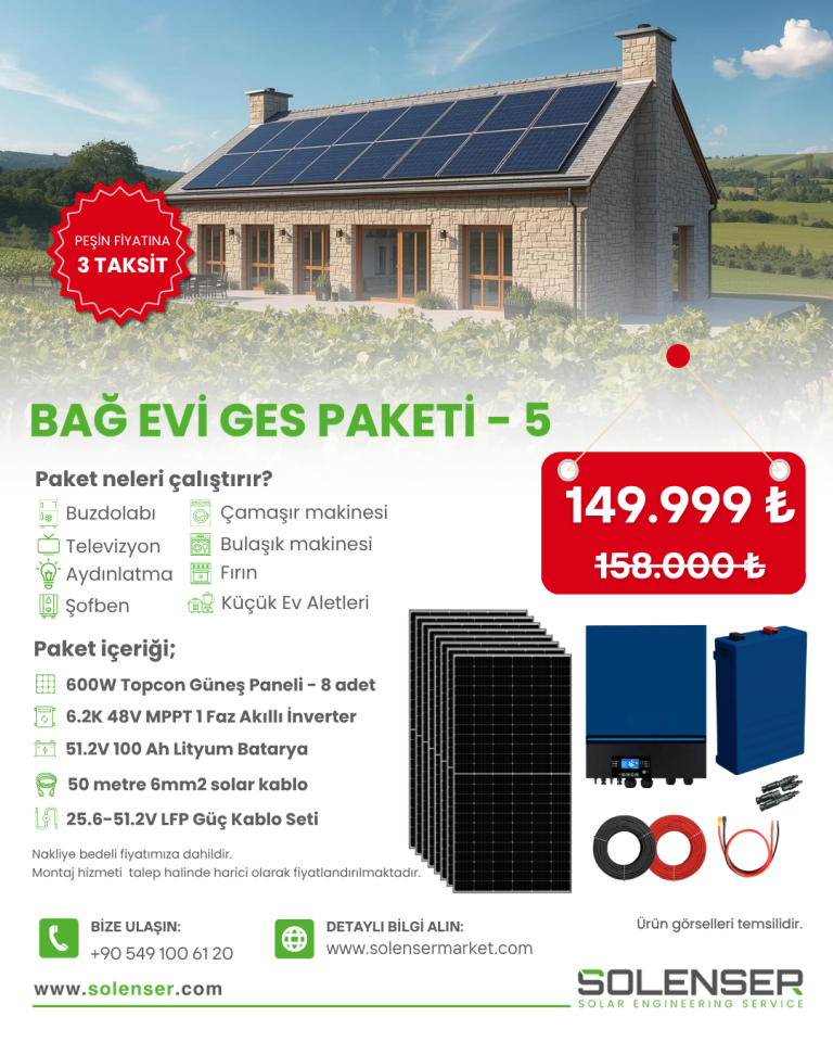 6.2kW Bağ Evi GES Paketi - 5