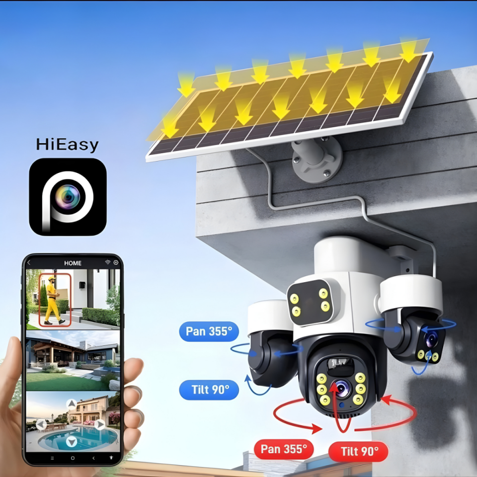 İnox Digital X13 AOV 4G E-Simli 3 Kameralı Güneş Enerjili Güvenlik Kamerası