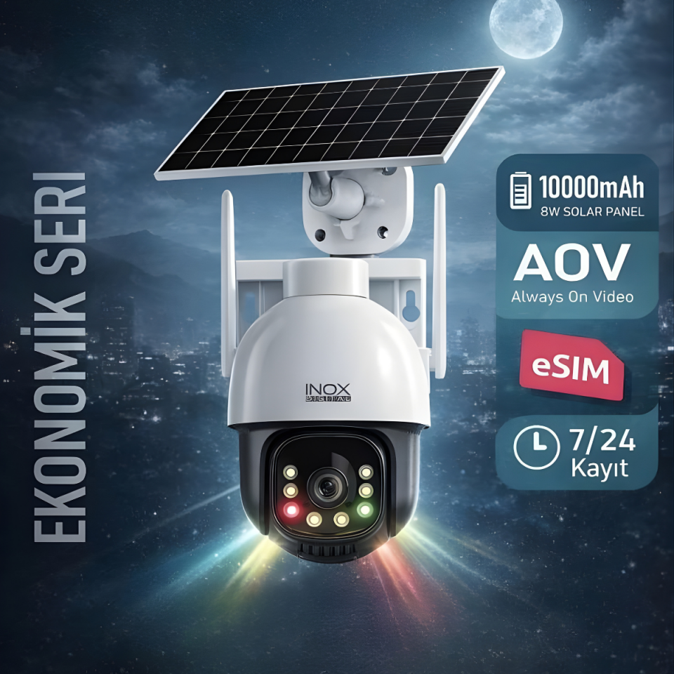 İnox Digital X21 AOV 4G E-Simli 1 Kameralı Güneş Enerjili Güvenlik Kamerası