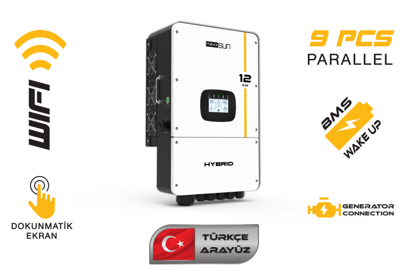Mexxsun 15 kW Hibrit Monofaze LV (48V) İnverter