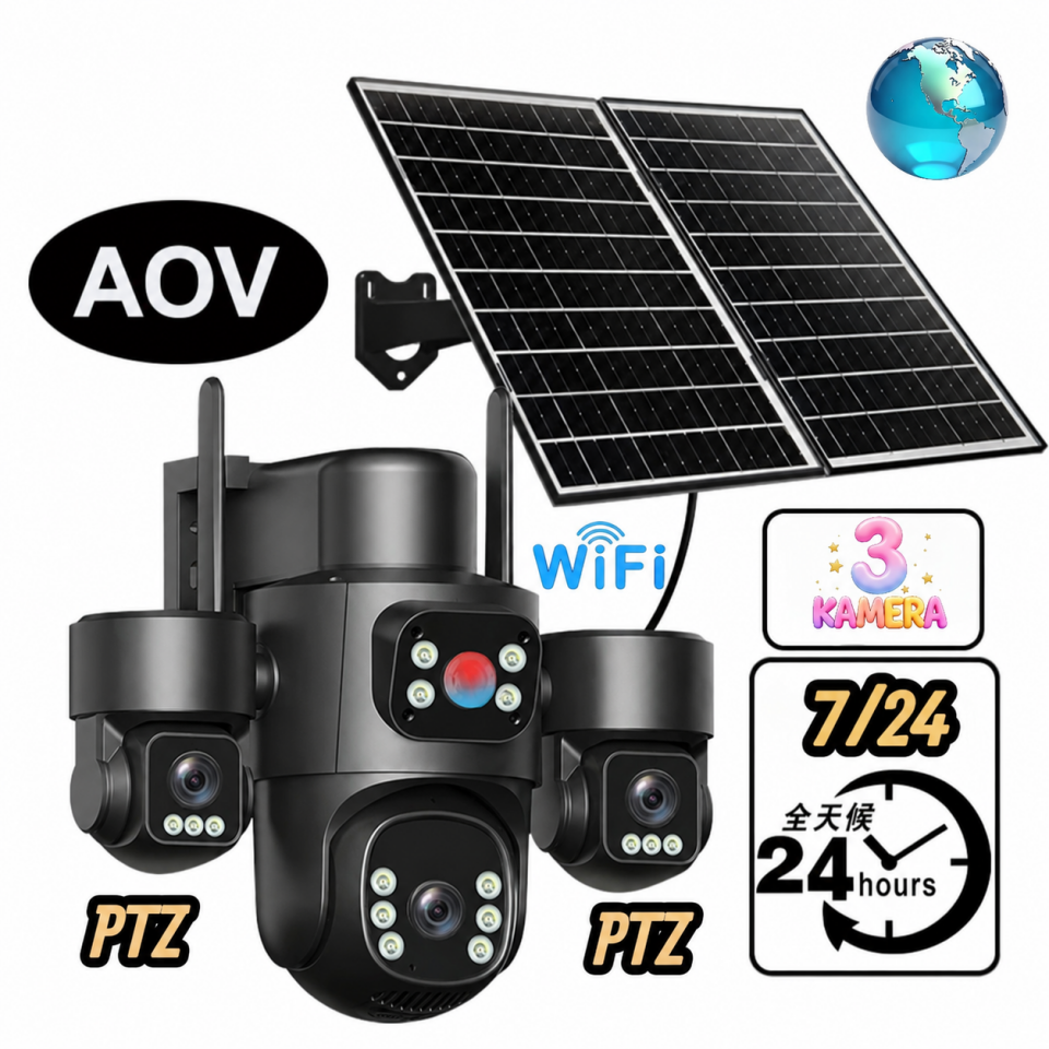 Pulnix 3 Kameralı 6 Motorlu WiFi Solar Kamera