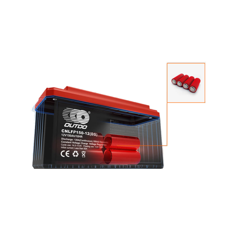 Outdo 12 Volt 100 Amper Dijital Ekranlı Akıllı Lityum Akü