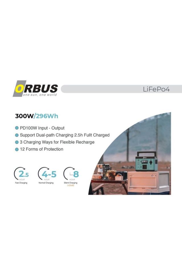 ORBUS 300W(296Wh) Power Station Taşınabilir Güç Kaynağı