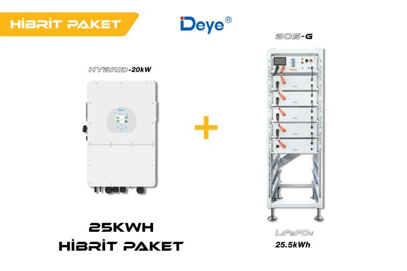 Deye 25 kWh Hibrit Paketi (High Voltage)