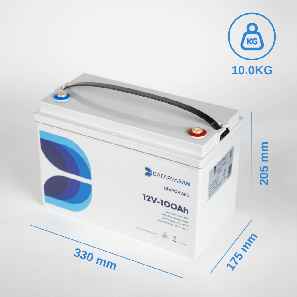 BATARYASAN 12V 100Ah Bluetooth Özellikli Lityum(LiFePO4) Akü