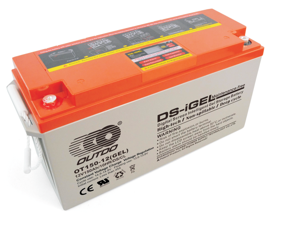 Outdo 12V 150Ah Dijital Ekranlı Akıllı Jel Akü