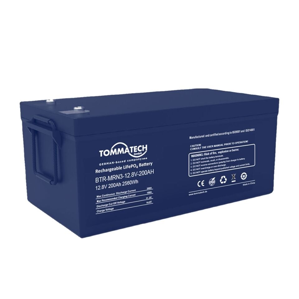 TommaTech ABS+PC Kasa 25.6V-100AH Marine Batarya